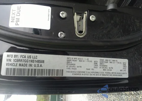 2022 Ram 1500 Classic Warlock 4X4 6'4 Box from USA, damaged, VIN 1C6RR7GG1NS148508